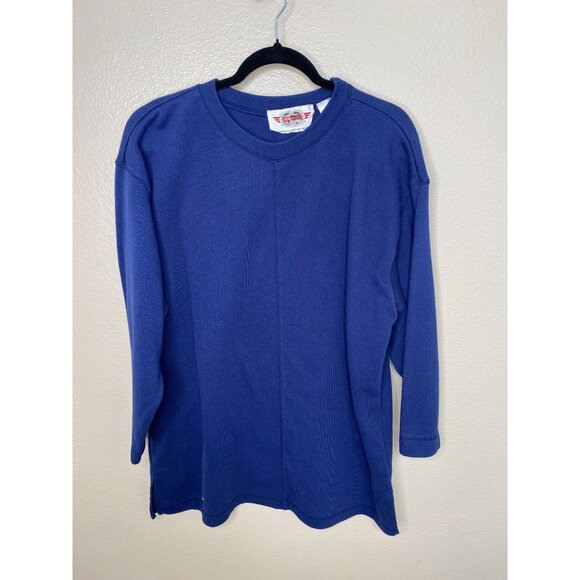 Vintage International Sportswear Blue Sweater Long Sleeve 2X Polyester - Picture 2 of 7
